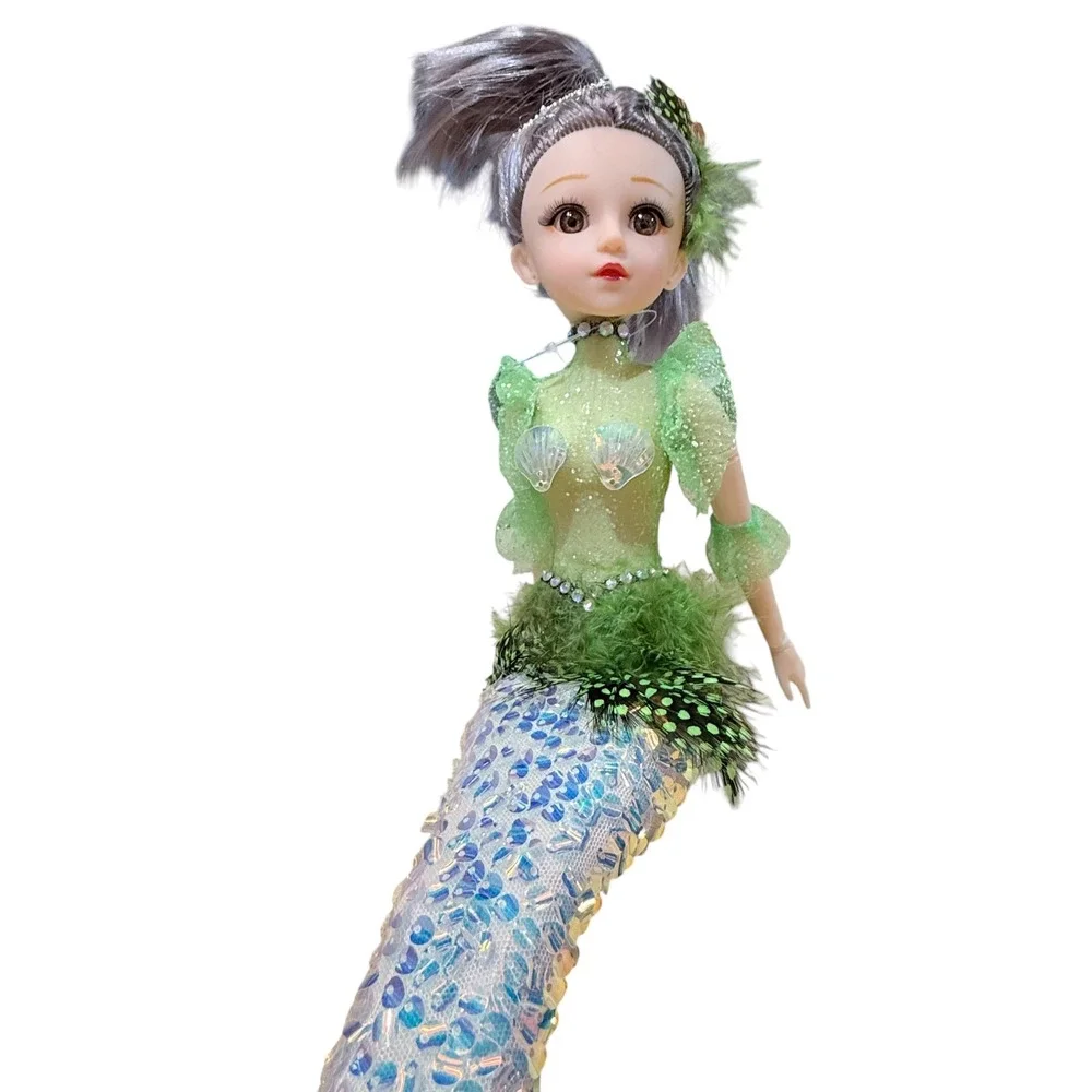 December Diamonds Sea Mist Green Mermaid Girl Doll‎ NIB Christmas Ocean Decor